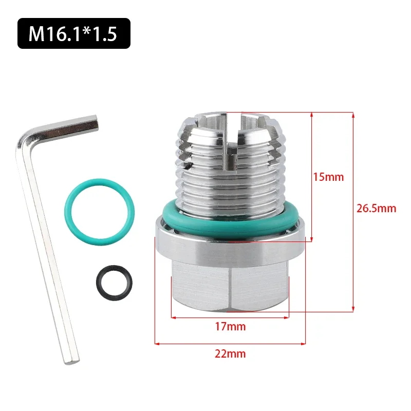 

M10.4 / M12.1 / M14.1 / M16.1 / M18.1 Пробка для слива масла Oversize Piggyback Саморезной комплект для ремонта резьбы масляного поддона Серебристый