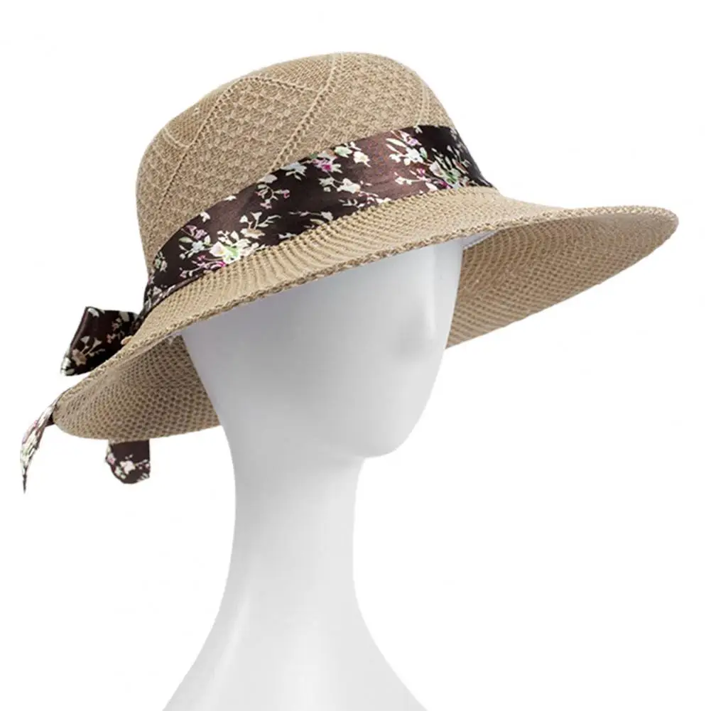 

Women Basin Hat Sun Protection Colorful Print Lady Cap Wide Brim Beach Hat