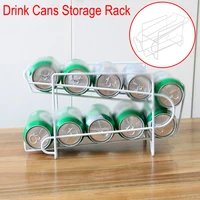Double-layer Refrigerator Drink Beer Cola Cans Storage Rack Drink Holder Beverage Cans Storage Rack Drink Cans Finishing Shelf