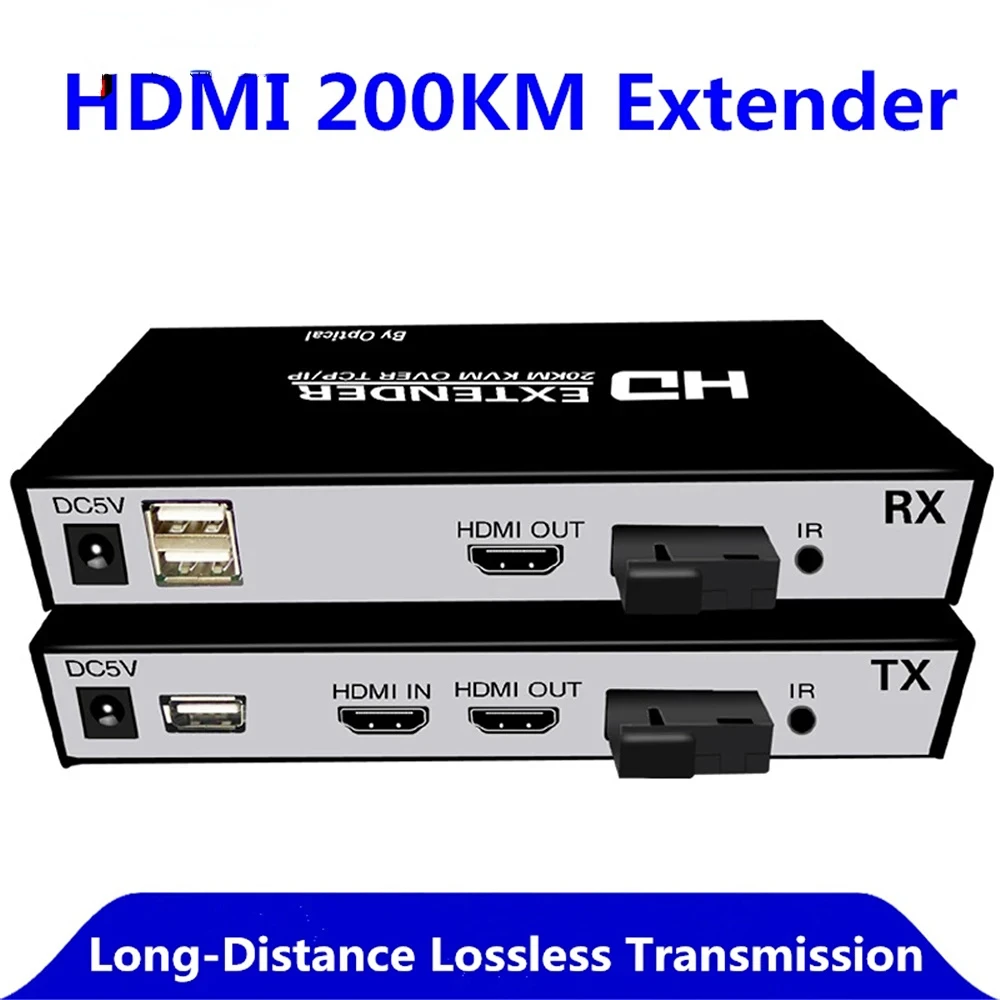 20 Km HDMI Fiber Optic KVM Extender ,1080p HDMI Transmitter Receiver With Loop Out Over SC Fiber Cable 1 to Many or Over Single