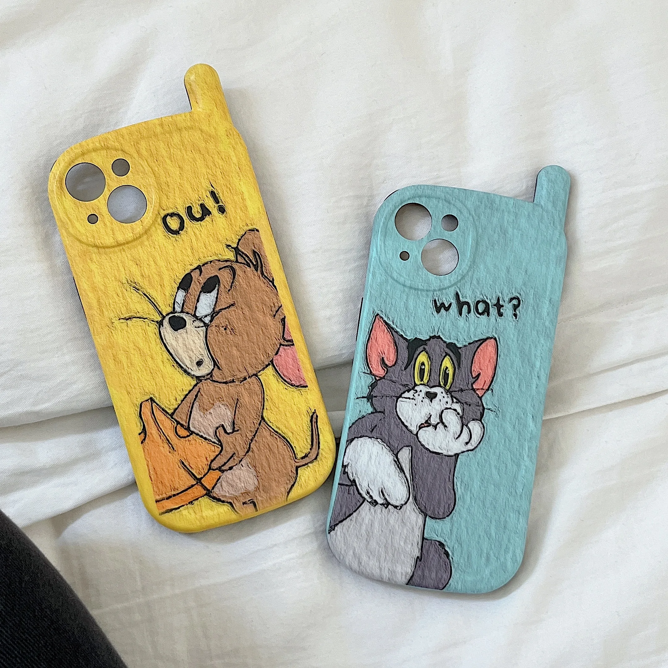 

Retro Classic Antenna 3D Telephone Tom And Jerry Phone Case For Iphone 11 12 13 Pro Max Mini X Xs Xr Soft Silicone TPU Cover