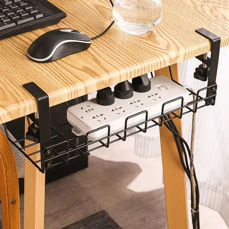 

Desk Cable Under Management Tray Cord Organizer Rack Basket Wire Shelf Hider