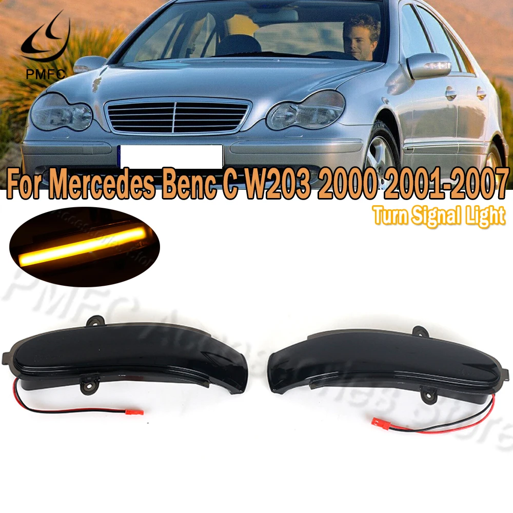 

PMFC LED Dynamic Turn Signal Light For Mercedes Benz T-Modell S203 2000 2001-2007 Side Mirror Indicator Blinker Sequential Lamp