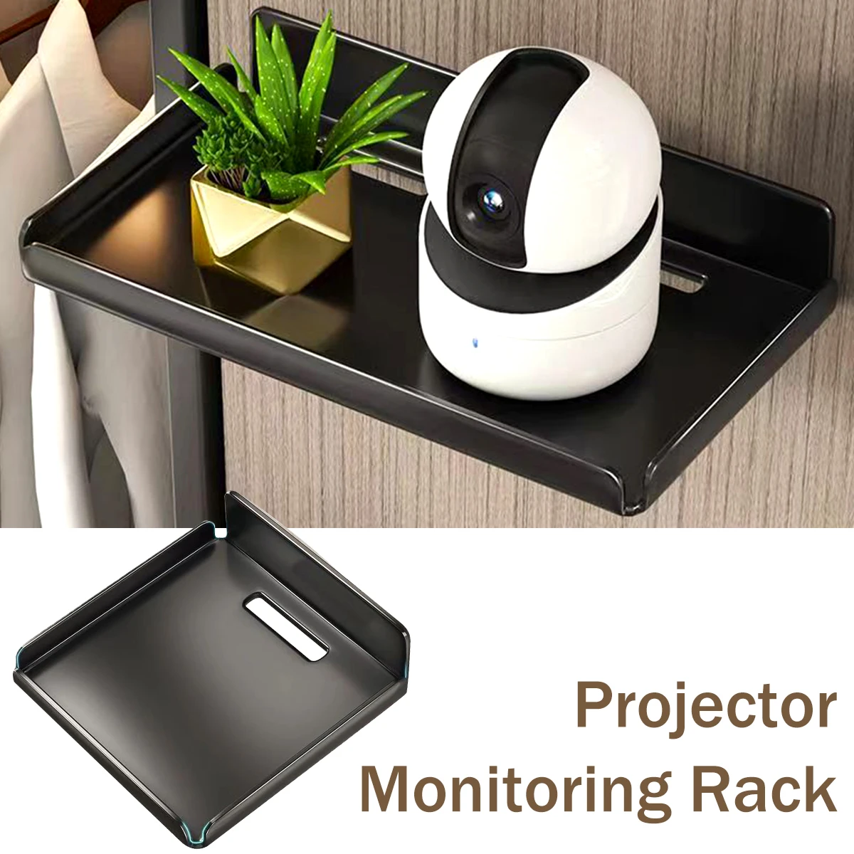 

Projector Storage Rack Wall Mounted Projector Shelf Stainless Steel Home Router Holder No Drilling Set-Top Box Stand Lightweight