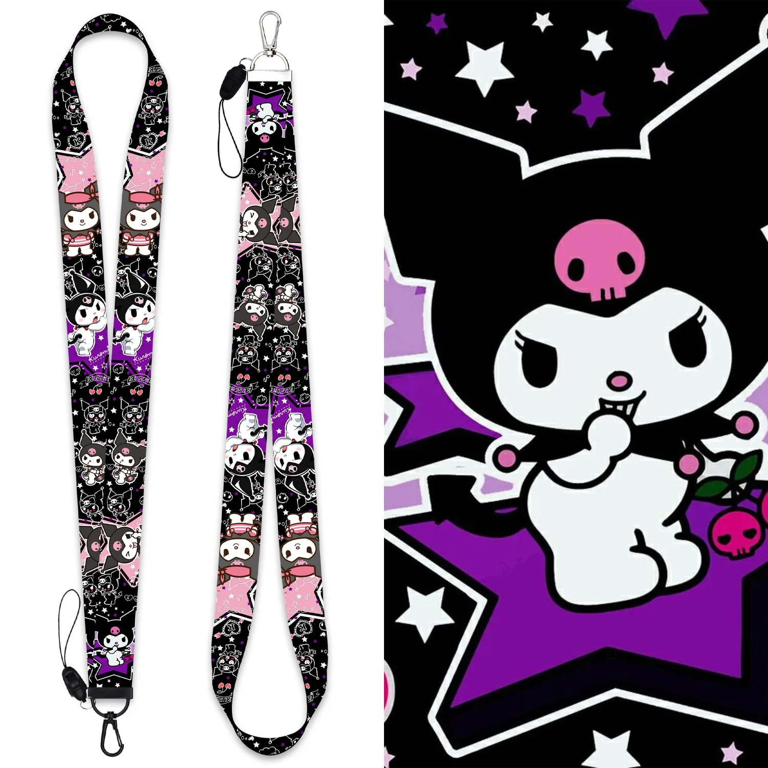 

Leuke Kuromi Sleutelhanger Telefoon Hanger Werk Id-kaart Lanyard Dames Gift Rugzak Sieraden Nekband Speelgoed Gift