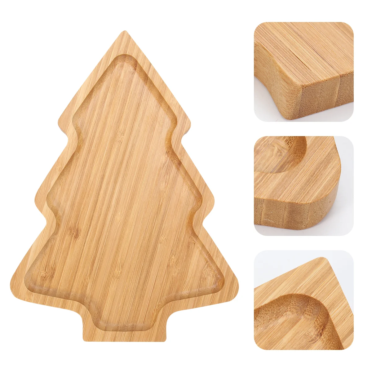 

Christmas Tray Plate Tree Serving Dish Snack Wooden Sushi Salad Appetizer Dessert Shaped Platter Dishes Sashimi Candy