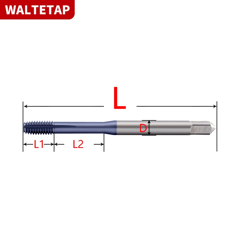 

WALTETAP 1 шт. HSS-CO DIN 371 376 Стандартный формовочный спиральный рифленый метчик M2 M3 M4 M5 M6 M8 M10 M12 Машинные резьбовые метчики