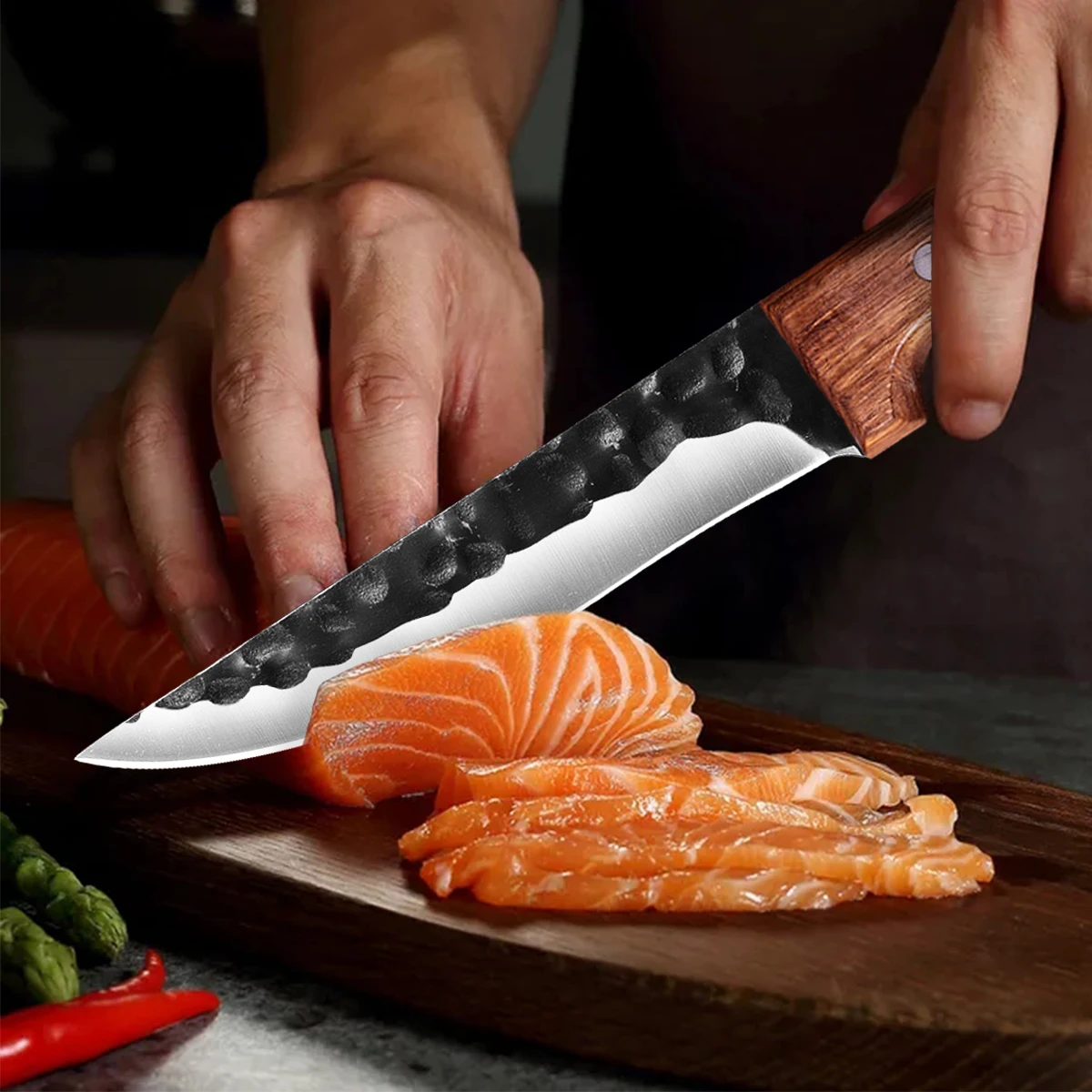 Профессиональный кованый кухонный нож 6,5 дюйма, нож шеф-повара, нож для мясника, рыбы, фильтрации, мяса, мясника, инструменты для приготовлен...
