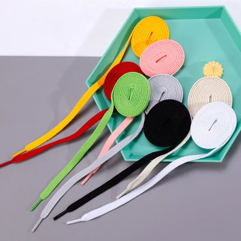 60-160cm 1Pair Shoelaces for Sneakers 8mm Fabric Shoe Laces Flat Soft Shoestrings Accessories Wholesale