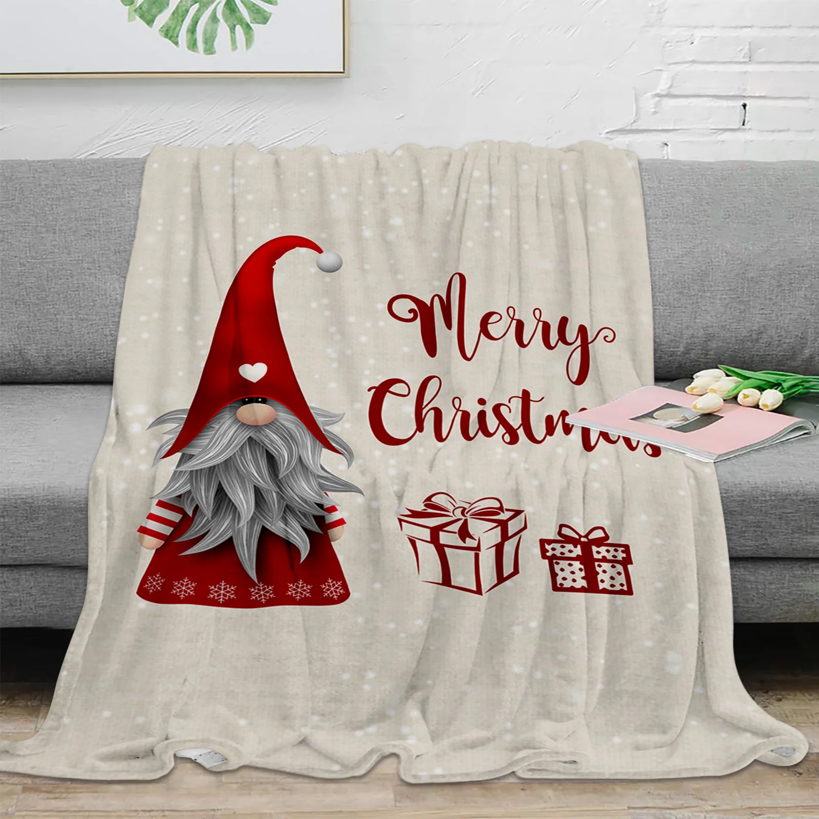 

Рождественское одеяло-Снежинка для дивана, Рождественское украшение, покрывало, портативное фланелевое одеяло из микрофибры