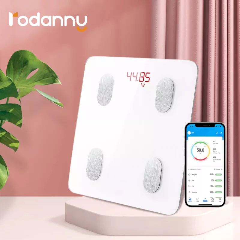 

Rodanny Bluetooth Body Fat Scale BMI LED Digital Bathroom Weight Health Monitoring Balance Composition Analyzer