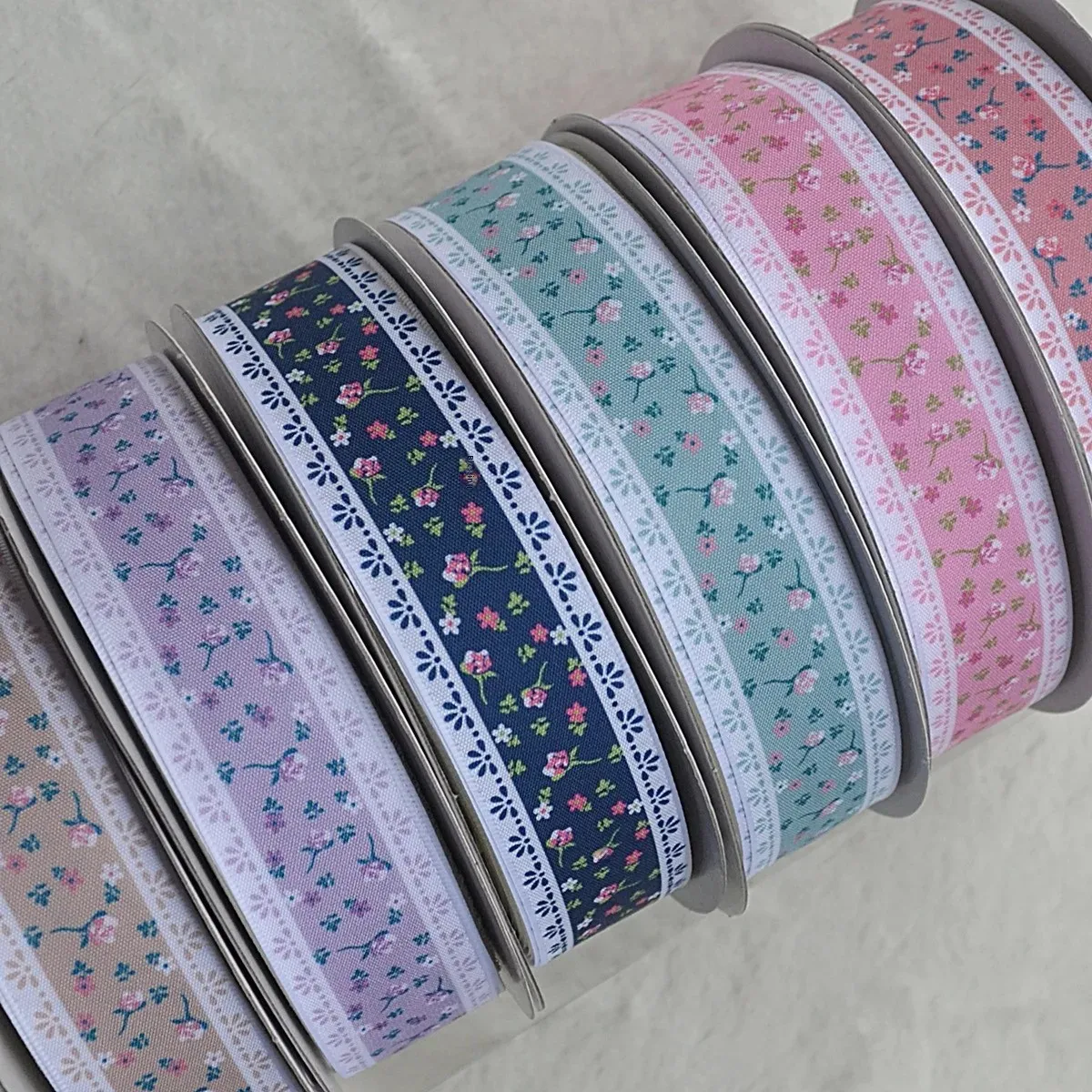 LX083 Yamming переводная шелковая лента 6 цветов 25 мм розовая полиэфирная цветная для