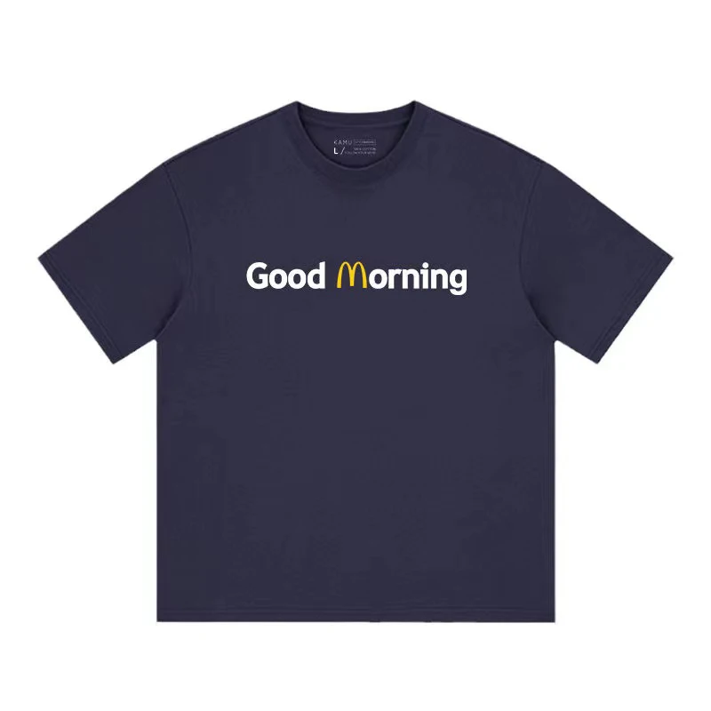 

Футболка мужская свободного кроя с надписью «Good morning»