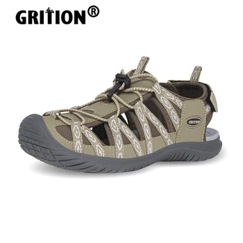 GRITION Women Sandals Non-Slip Breathable Summer Outdoor Trekking Shoes Flats Sport Beach Sandals Toe Box Wide New Plus Szie 41 1