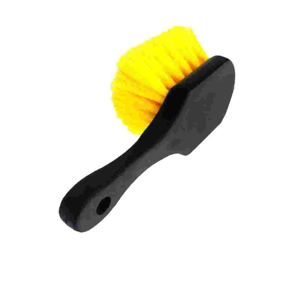 

Car Cleaning Brush Coarse Silk Yellow Brush Car Tyre Cleaning Brush Short Handled Cleaning Brush