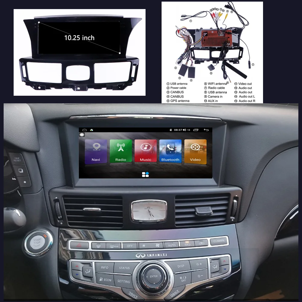 Автомобильный мультимедийный проигрыватель Pston Tesla Android для Infiniti Q70 Q70L M25 M35 M37 Carplay