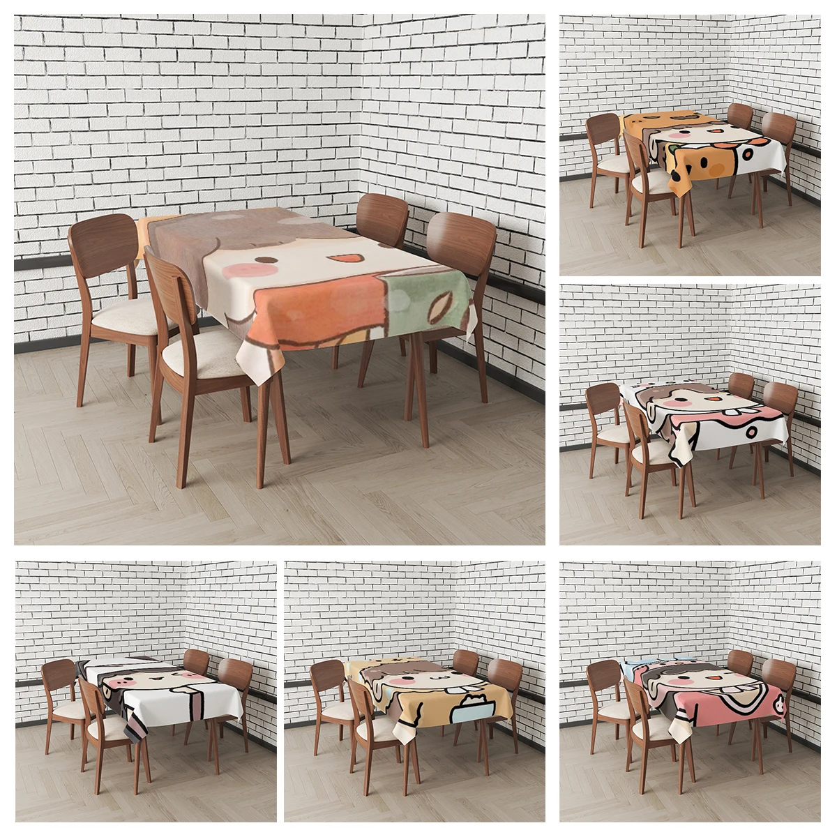 Домашние скатерти для обеденных столов аниме украшения и прямоугольные