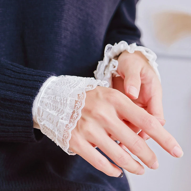 

Новинка осенне-зимний дикий свитер со съемными рукавами декоративные рукава из полиэстера наручные плиссированные накладные рукава универсальные манжеты