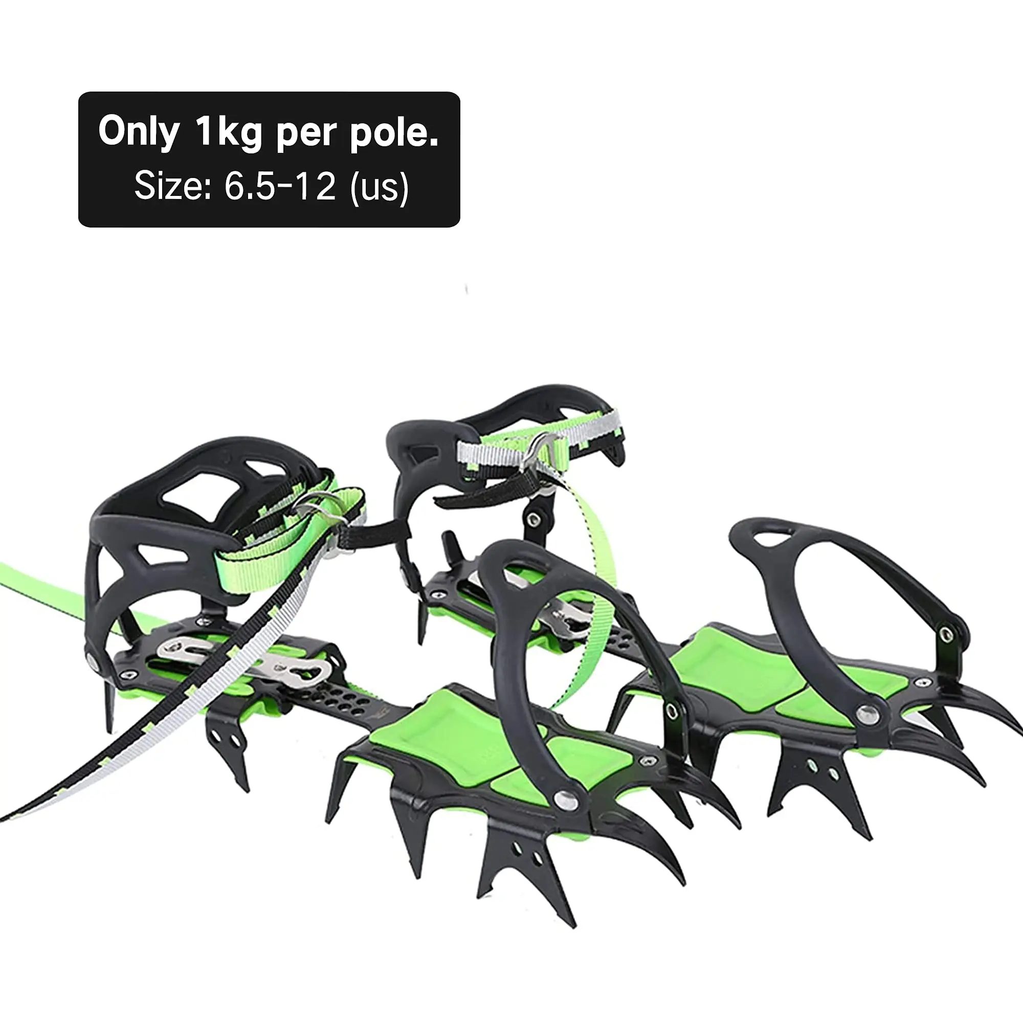 BRS Professional Manganese Steel Climbing Crampons Outdoor Snow Walking Bundled 14 Tooth Non-Slip Mountaineer Crampons Equipment
