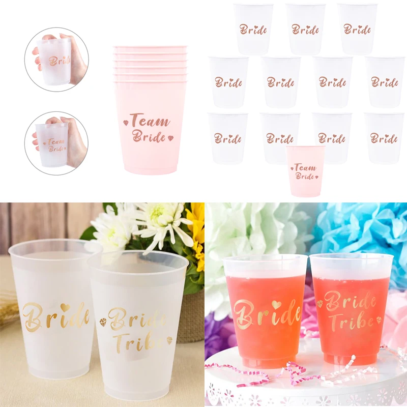 

Team Bride Tribe Cups Bridal Shower Bachelorette Party Plastic Drinking Cup Hen Party Accessories Wedding Decoration Supplies