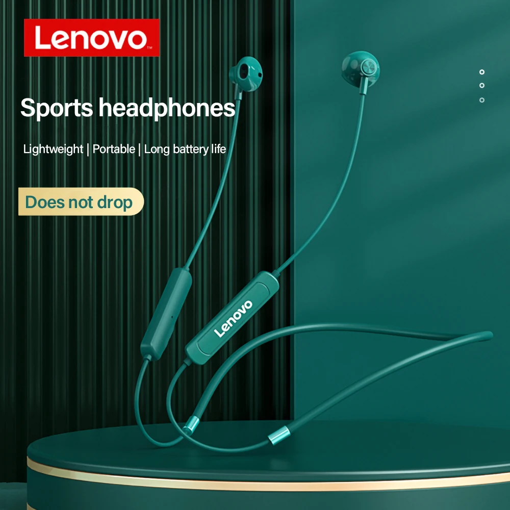 

New Lenovo SH1 Wireless Earphone Bluetooth 5.0 Chip HIFI Sound Quality IPX5 Waterproof Sports Headset Magnetic Neckband Earbuds