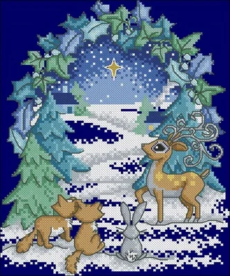 

Snow Night Party Cross Stitch Kit Cross stich Kits Homfun Craft Cross Stich Decorations For Home Homefun
