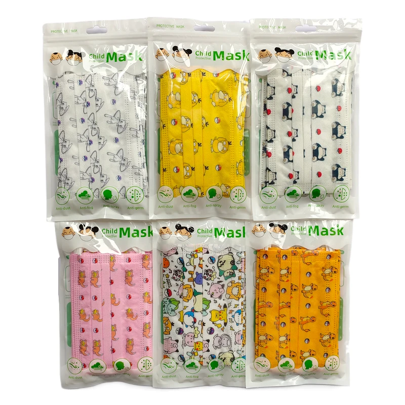 

New Pokemon Pikachu Cartoon Mask Monster Anime Protective Mouth Cover Kids Disposable Face Mask Fashion Dustproof Fast Delivery