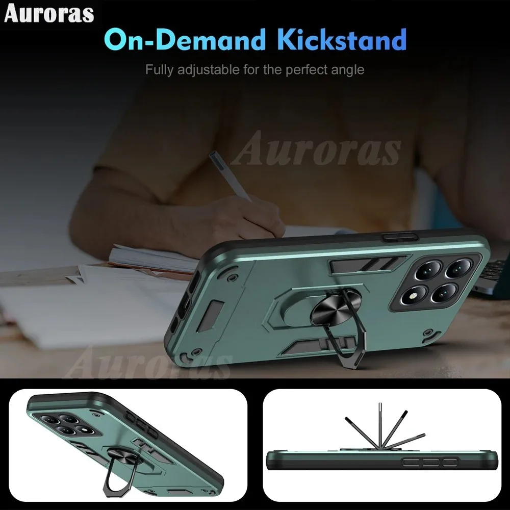 Противоударный бронированный чехол для Xiaomi 14T мягкий силикон + ПК металлическое