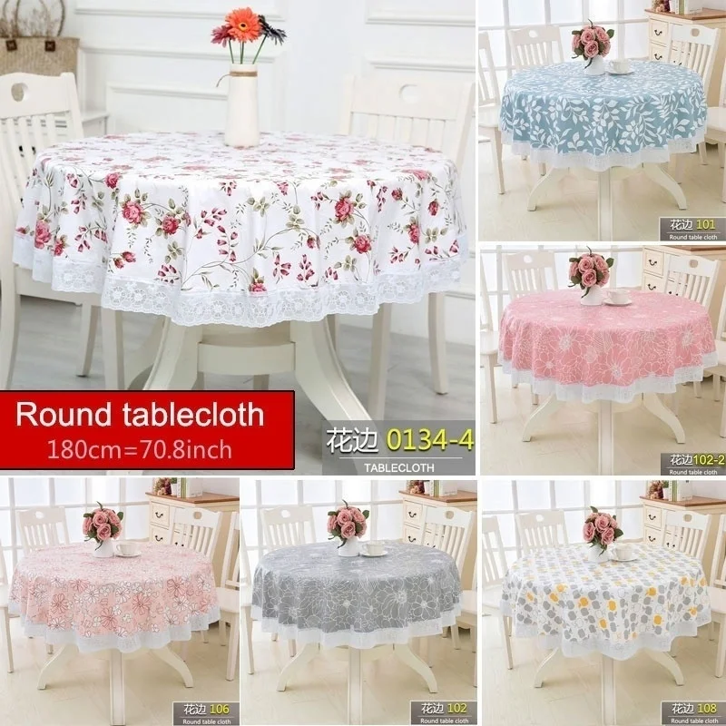 

Thickened PVC Plastic Dining Table Round Table Tablecloth Party Banquet Wedding Hotel Household Round Tablecloth 180CM