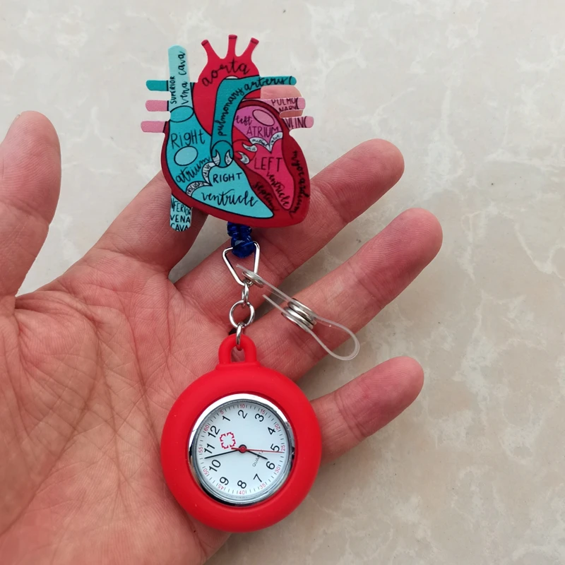 

2023 Anatomical Heart Diagram Retractable Badge Reel,Nurse Watch Telemetry Cardiology Nurse Badge Holder, Monitor Tech Nursing