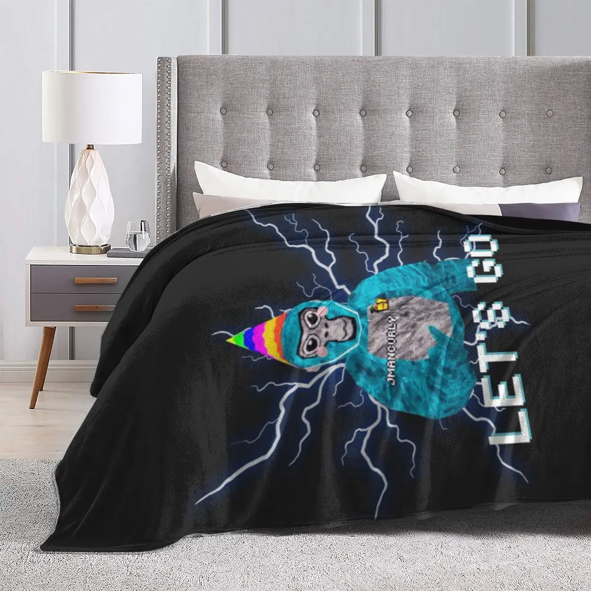 Ультрамягкое Флисовое одеяло с микро-изображением Gorilla Tag jmancurl Monke Merch An