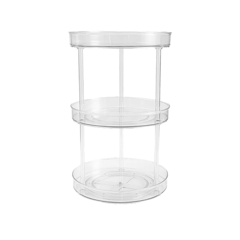 

Rotation Cabinet Turntable Organizer Storage Spice Rack Drink Cosmetic Storage Rack PET Transparent For Kitchen Bathroom