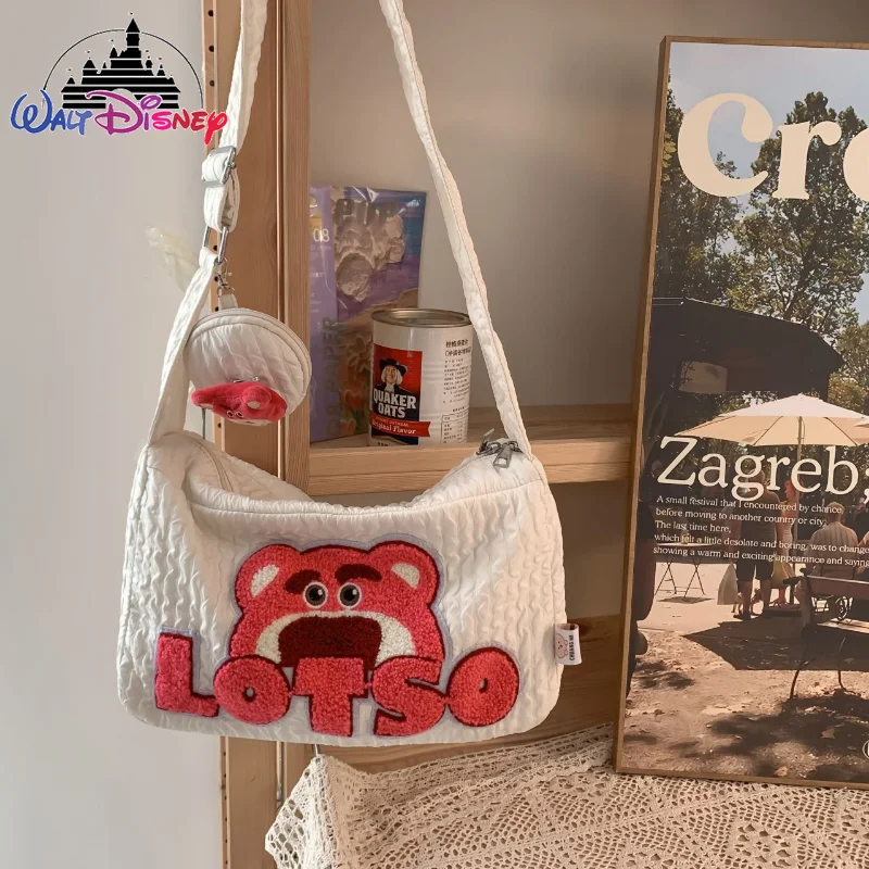 Disney Strawberry Bear New Women's Shoulder Body Bag Cartoon Cartoon Fashion 2 Pieces of Women's Bags Large Capacity Tot Bag