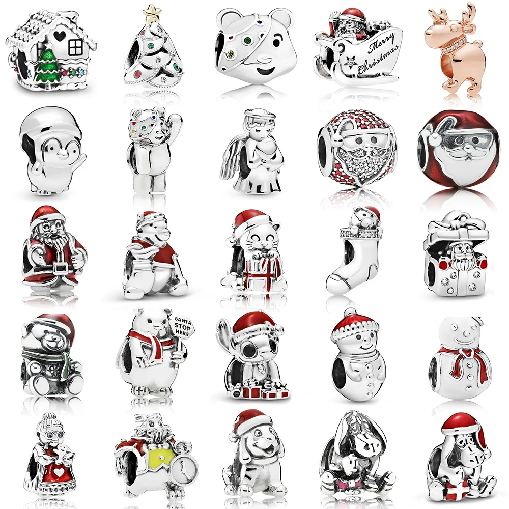 

Pam Family S925 Silver Winter New Christmas Bracelet Beads Bear Snowman Husband Snowcake House