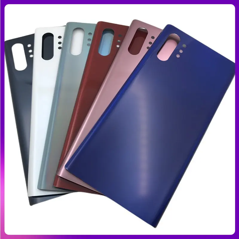 Задняя крышка аккумулятора для Samsung Galaxy Note 10 Plus N975 N975F, стеклянная задняя крышка корпуса для Samsung Galaxy Note 10 N970