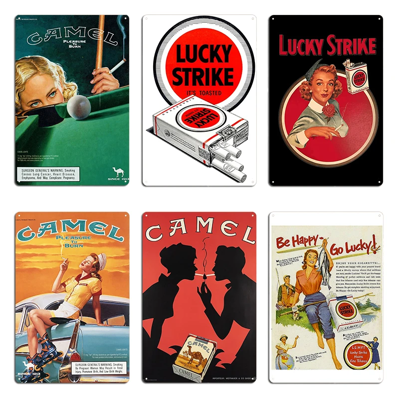 Винтажные сигареты Lucky Strike 1940-х годов металлические знаки настенная пещера