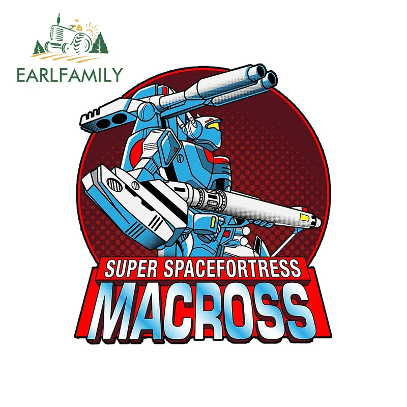 

EARLFAMILY 13cm x 12cm for Macross Anime Vinyl Car Sticker Car Door Protector Racing Decal Creative Personality Caravan Decals