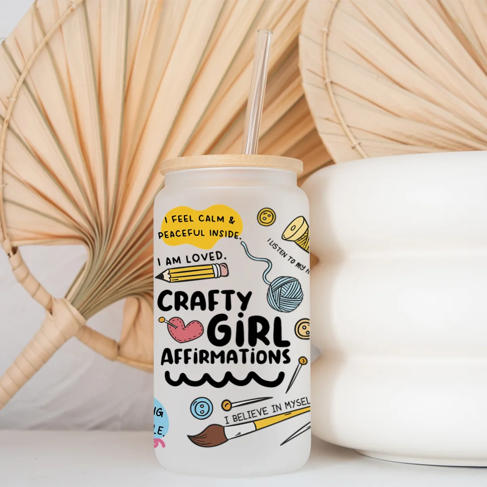 Фото Наклейка Cafecito Y Chisme Conchas UV DTF для стакана Libbey 16 унций, переводная наклейка для обертывания стакана, индивидуальная этикетка, DIY логотип, Meixcan Girl №5
