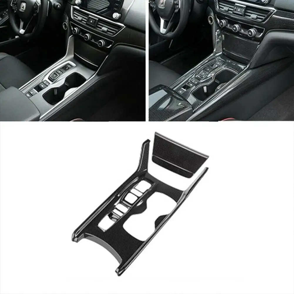 

2pcs Carbon Fiber Gear Shift Box Panel Cover Trim Decoration Sticker Car Styling Accessories Compatible For Accord 2018-2021