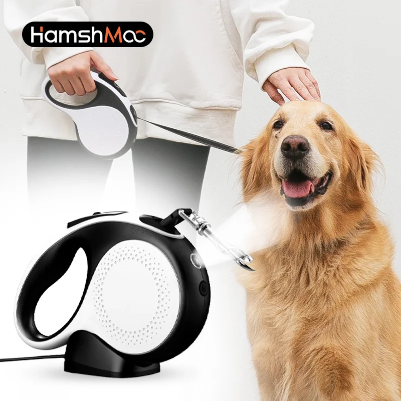 

Перезаряжаемый светодиодный поводок для собаки, регулируемый свинцовый автоматический выдвижной поводок для собаки, для бега, с противоскользящей ручкой, быстросъемный