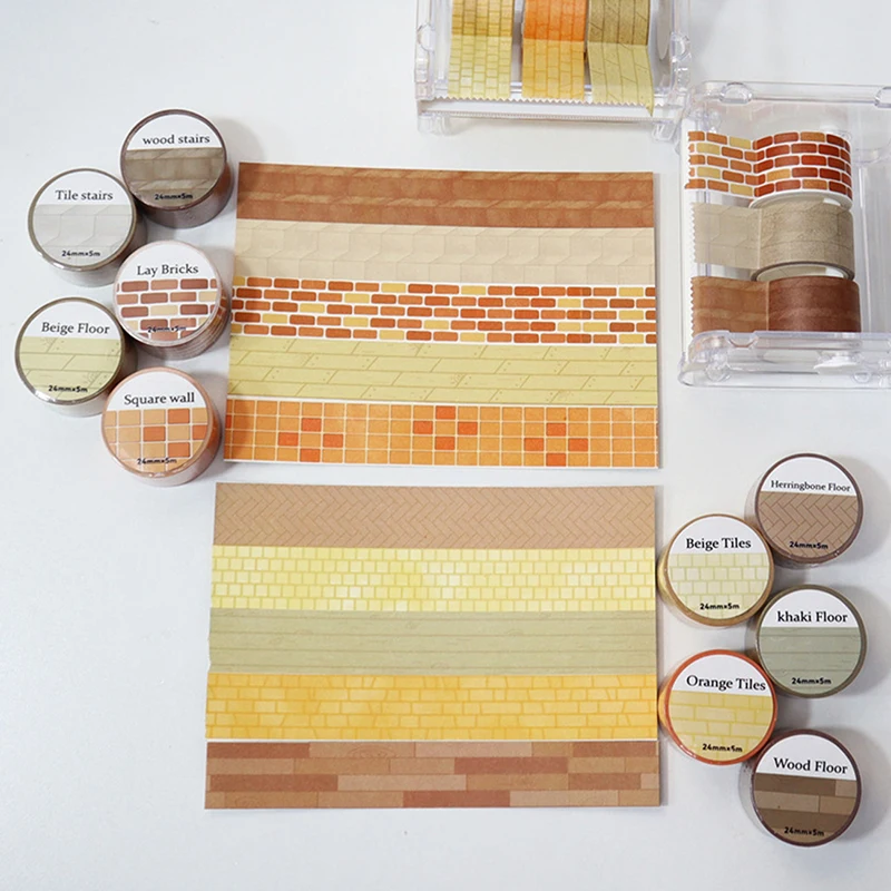 

5M Wooden Floor Wall Washi Masking Tapes Decor Hand Account Album Diary Scrapbooking DIY Kawaii Korean Stationery Art Supplies