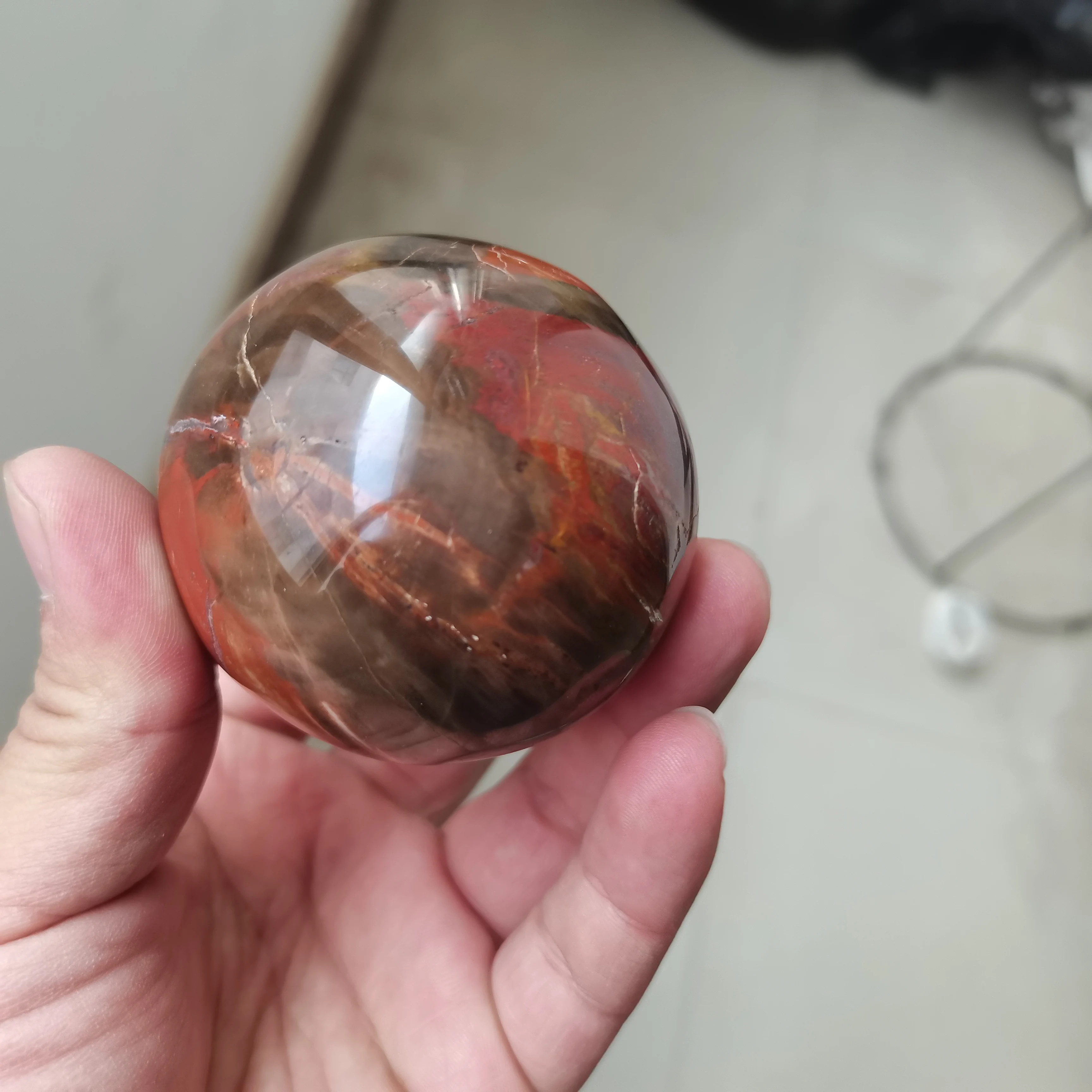 Сферическая Сфера из красной розы 70 мм ископаемый Агат кварц хрустальный шар