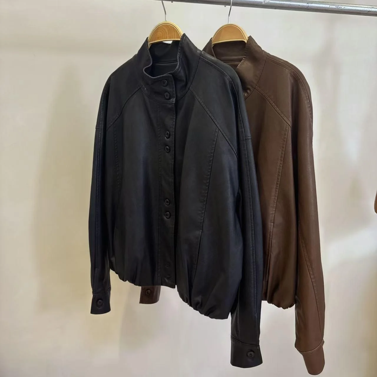 Распродажа Welfare 2024 простая потертая куртка с текстурой в стиле ретро кожаное