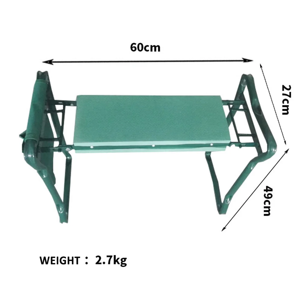 

Легкое складное портативное стальное кресло на колени для сада с сумкой для инструментов, многофункциональные коленные сиденья, поролоновые подшипники, подшипник 150 кг