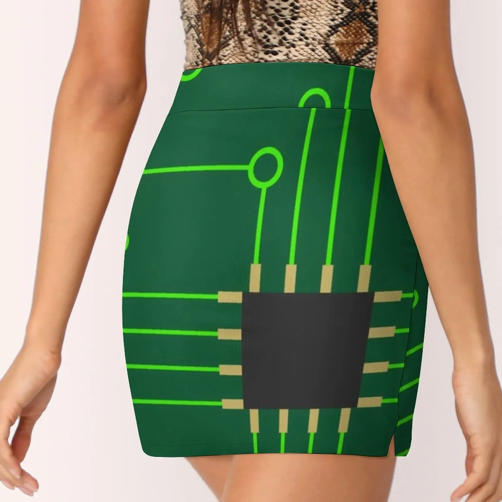 Цифровой дизайн микрочипа юбки с печатной платой женская модная юбка-брюки 2022