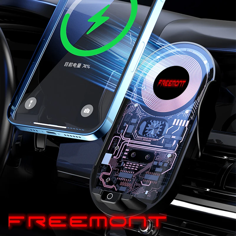 

For Fiat FREEMONT Accessories Car Phone Stand Wireless Charger Transparent Creative Outlet Smart