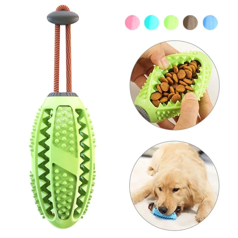 Popular Rubber Kong Dog Toy Teeth Brush Dog Chew Ball Interactive Pet Toys Labrador Teeth Cleaning Tools for French Bulldog Dog