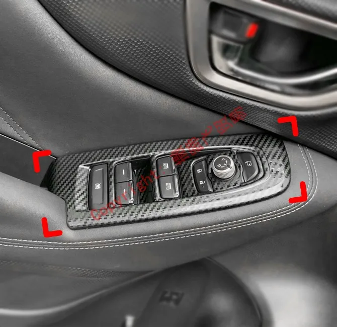 

Carbon Fiber Style Interior Door Window Buttons Cover Trim For Subaru Forester SK 2018 2019 Car Accessories Stickers