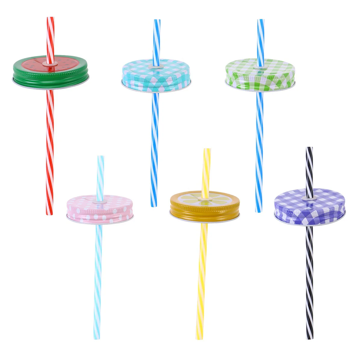 

Jar Lids Mason Canning Straw Drinkingmetalhole Holes Wide Mouth Cup Accessories