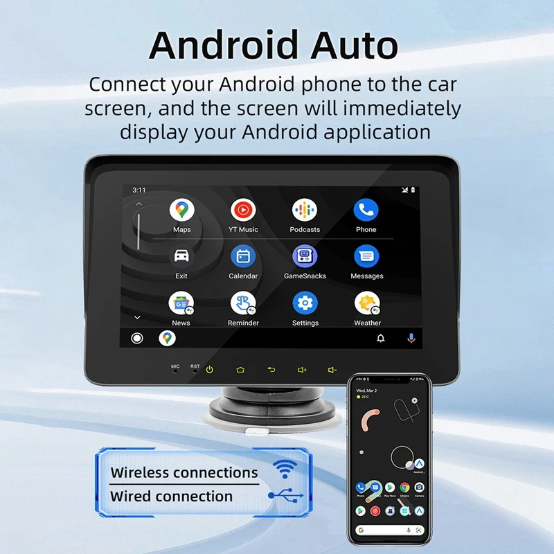 B5310 7-дюймовый автомобильный MP5 видеоплеер портативный Carplay Универсальный прочный